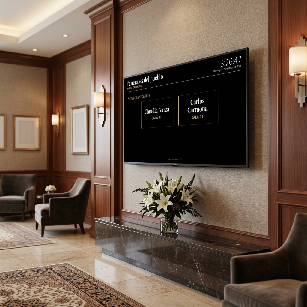 Directorio digital para lobby de funerarias - Memorial View